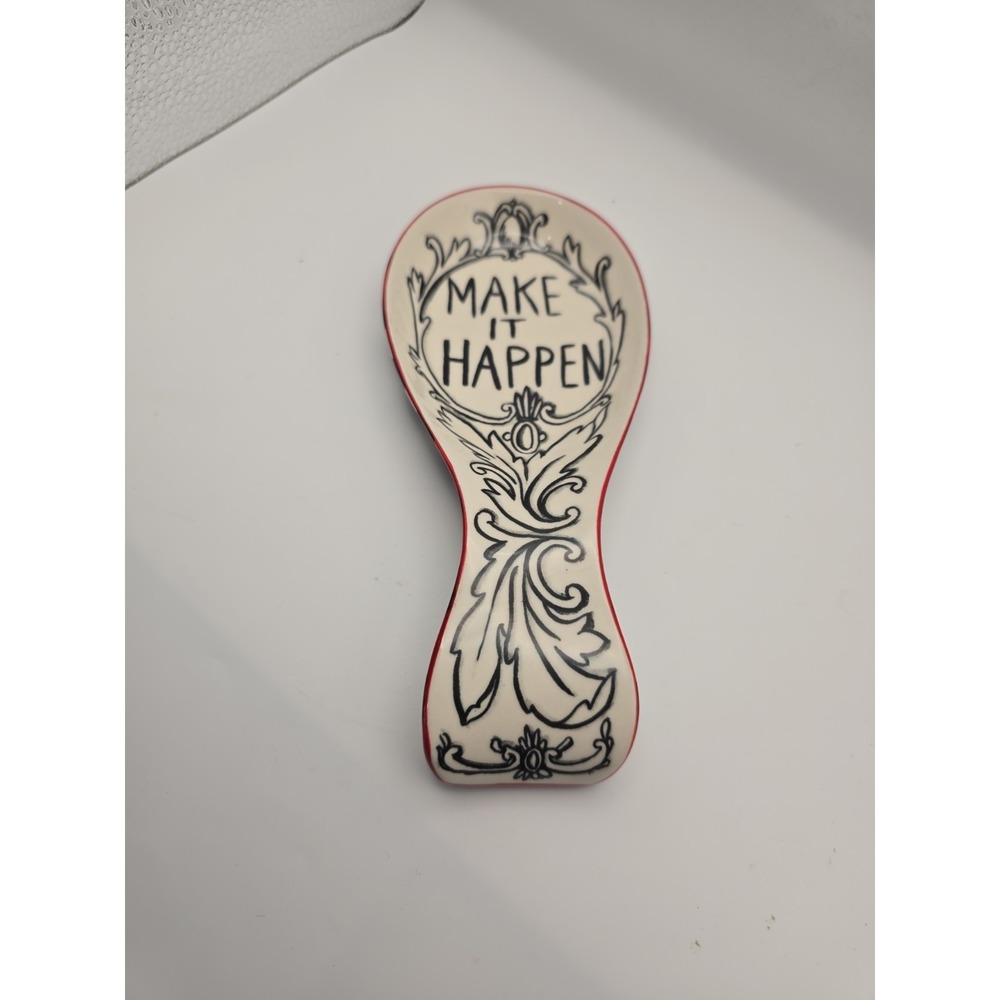 Anthropologie Spoon Rest MOLLY HATCH Make It Happen SKETCHED STORY Stoneware